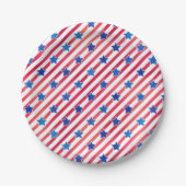 Red White Blue Stars Streifen USA Flag Pappteller (Vorderseite)