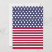 Red White Blue Stars Streifen USA Flagge 4 Juli Pa Einladung (Rückseite)
