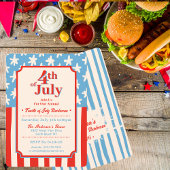Red White & Blue Stars & Stripes Family Barbecue Einladung