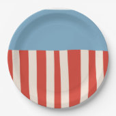 Red White & Blue Stars & Stripes Family Barbecue Pappteller (Vorderseite)