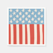 Red White & Blue Stars & Stripes Family Barbecue Serviette (Vorderseite)