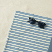 Red White Blue Stars Stripes Floral Block print Strandtuch (Beispiel)