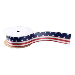 Red White Blue Stars & Stripes Independence Ribbon Satinband