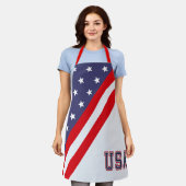 Red, White & Blue Stars & Stripes Schürze (Getragen)