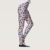 Red White Blue Stars Trendy Yoga Pant Leggings (Rechts)