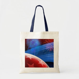Red White Blue Stars und Feuerwerk Totbeutel Tragetasche