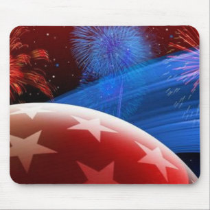 Red White Blue Stars und Fireworks-Mauspad Mousepad
