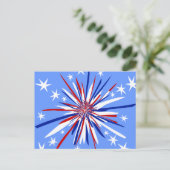 Red White & Blue Sternexplosion Postkarte (Stehend Vorderseite)