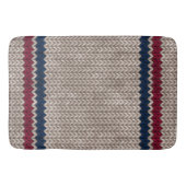 Red White Blue Strick Look Stripe Muster Badematte (Vorderseite)