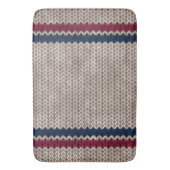 Red White Blue Strick Look Stripe Muster Badematte (Vorderseite Vertikal)