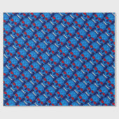 Red White Blue Sugar Skull Wrapping Paper Geschenkpapier (Flach)