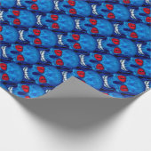 Red White Blue Sugar Skull Wrapping Paper Geschenkpapier (Ecke)