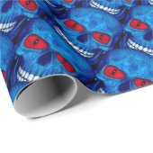 Red White Blue Sugar Skull Wrapping Paper Geschenkpapier (Rolleneckpunkt)