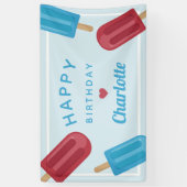 Red White & Blue Summer Popsicle Kindergeburtstag Banner (Vertikal)
