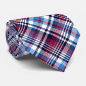 Red White Blue Tartan Chic Stilvolle Moderne Muste Krawatte (Gerollt)