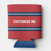 Red White Blue Team Jersey Stripes zum Personalisi Dosenkühler (Rückseite)