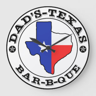 Red White Blue Texas GRILLEN Große Wanduhr