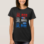 Red White Blue Three Cute Chow Chow 4th July Ameri T-Shirt (Vorderseite)