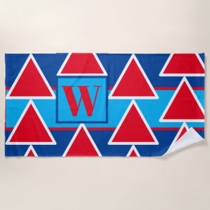 Red White Blue Triangle Beach Handtuch