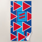 Red White Blue Triangle Beach Handtuch (Vorderseite)