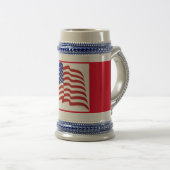 Red White Blue US Flag Patriotic Beer Stein Bierglas (VorderseiteRechts)
