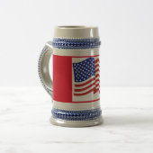 Red White Blue US Flag Patriotic Beer Stein Bierglas (Vorderseite Links)