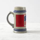 Red White Blue US Flag Patriotic Beer Stein Bierglas (Links)