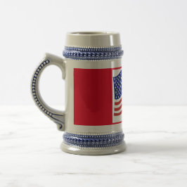 Red White Blue US Flag Patriotic Beer Stein Bierglas