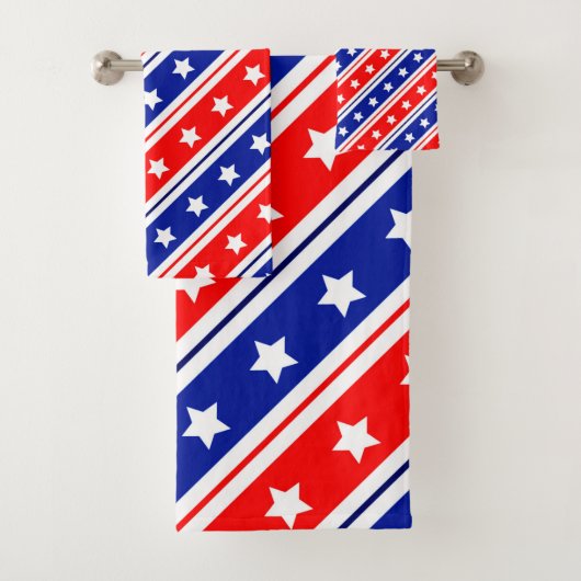 Red White Blue US Flagge Badhandtuch Set (Insitu)