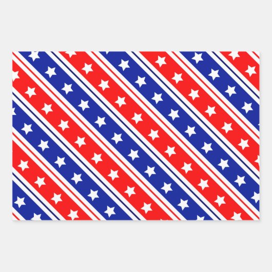 Red White Blue US Flagge Geschenkpapier Set (Vorderseite 2)