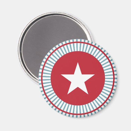 Red White & Blue US Flagge Magnet (Vorderseite/Rückseite)