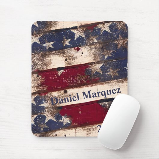 Red White Blue US Flagge Mousepad (Mit Mouse)