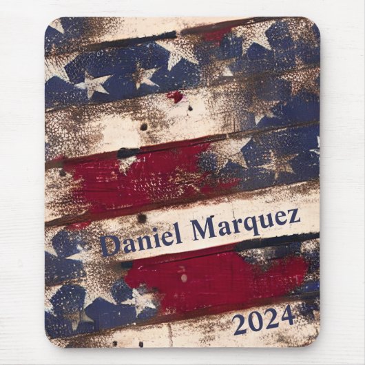 Red White Blue US Flagge Mousepad (Vorne)