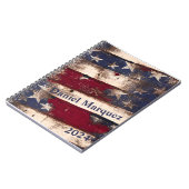 Red White Blue US Flagge Notizblock (Linke Seite)