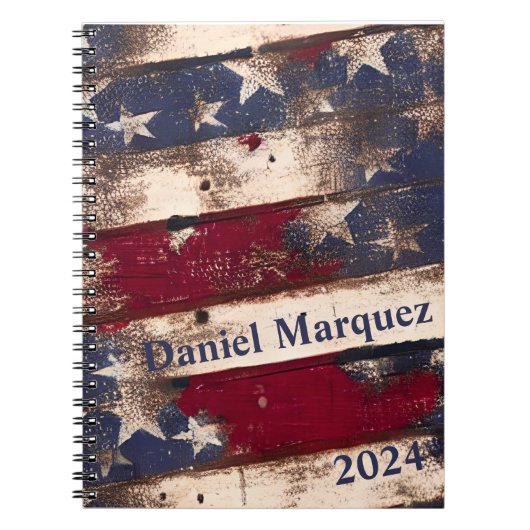 Red White Blue US Flagge Notizblock (Vorderseite)