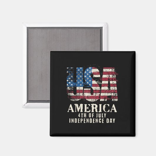 Red White Blue USA Amerika 4. Juli Patriotic _ Magnet (Vorderseite/Rückseite)