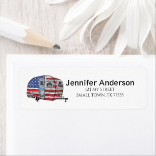 Red White Blue USA Flag RV Campingadresse