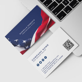 Red White & Blue-USA Flag Stars And Stripes Visitenkarte