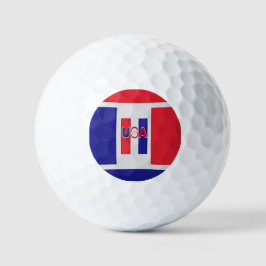 Red White Blue USA Golf Balls Golfball