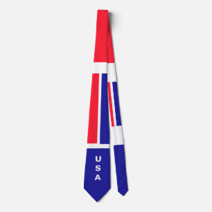 Red White Blue USA Neck Tie Krawatte