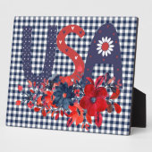Red White & Blue USA Patriotic Bouquet Fotoplatte (Seite)