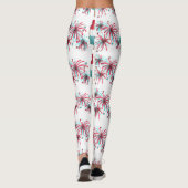 Red White Blue USA Patriotic Rocket Pop Fireworks Leggings (Rückseite)