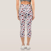 Red White Blue USA Star Spangtern Muster Capri Leggings (Rückseite)