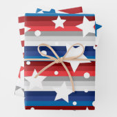 Red White Blue USA USA 4. Juli Unabhängigkeit Geschenkpapier Set (Beispiel)