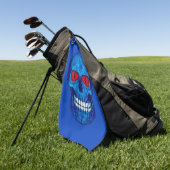 Red White Blue USA Zombie Skull Golf Handtücher (Gras)