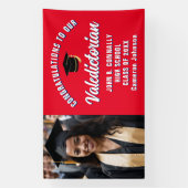 Red White Blue Valedictorian Graduation Party Banner (Vertikal)