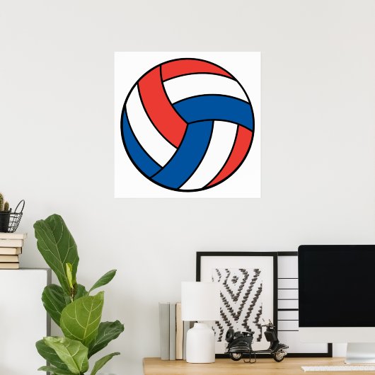 red white blue volleyball poster (Heimbüro)