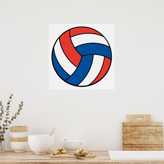 red white blue volleyball poster (Küche)