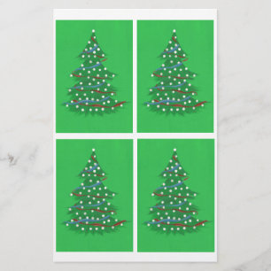 Red White Blue Weihnachtsbaumen Scrapbook Paper