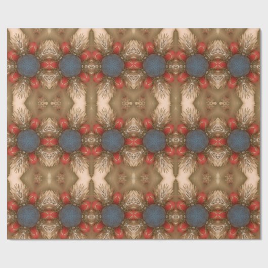 Red White Blue Weihnachtsdekoration Baubles Geschenkpapier (Flach)